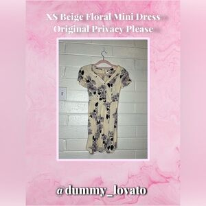 Privacy Please Ivory and Black Floral Mini Dress